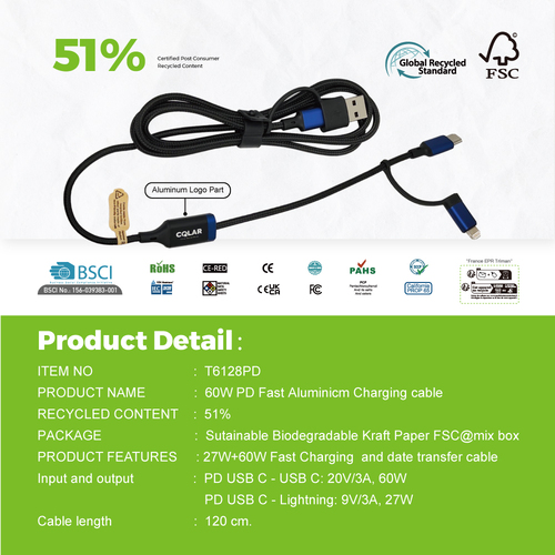 CQLAR 60W Fast Aluminum Charging Cable - Image 6