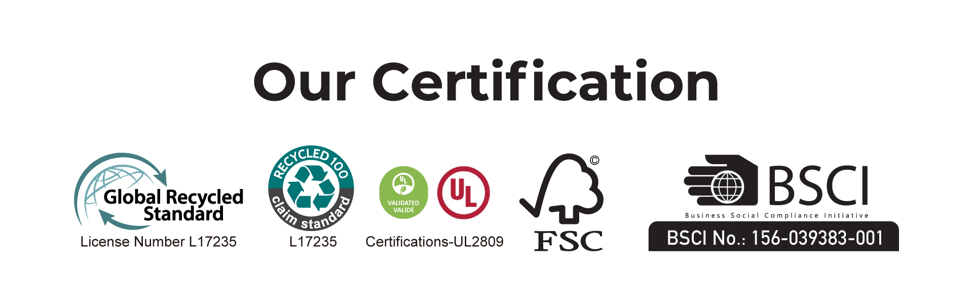 Our Certifications